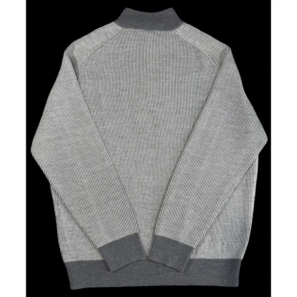Peter Millar Men's Merino Wool Storm Overlook Rib 1/4 Zip Pullover Sweater Large